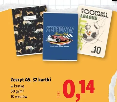 Zeszyt A5 w kratkę 32 kartki promocja w Lidl