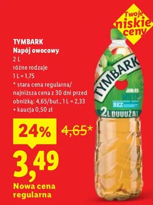 Napój owocowy Tymbark promocja w Lidl