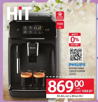 Ekspres PHILIPS Seria 1200 EP1220/00 promocja w Selgros