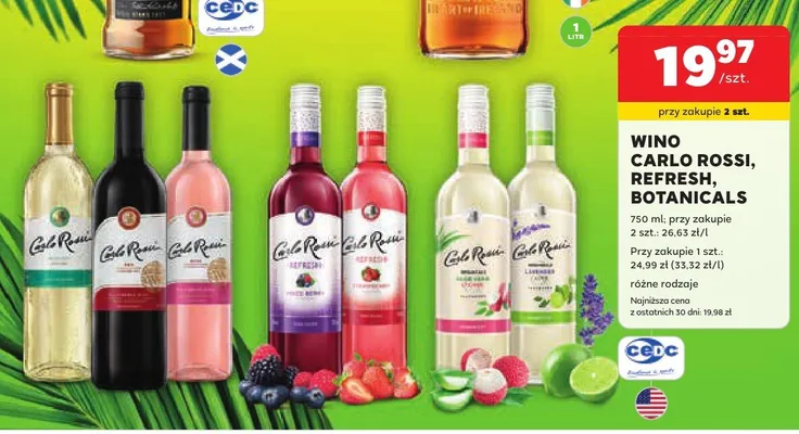 Wino Carlo Rossi Refresh Aloe & Cucumber promocja w Stokrotka