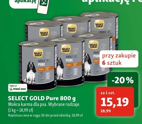 Mokra karma dla psa Select Gold Pure promocja w MAXI ZOO