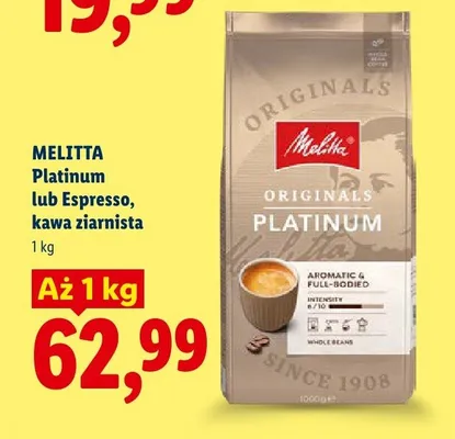 Kawa ziarnista Melitta Platinum promocja w Lidl