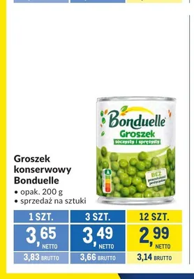 Groszek konserwowy Bonduelle promocja w Makro