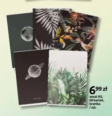 Zeszyt A5 botaniczny i kosmiczny 60 kartek kratka promocja w Empik