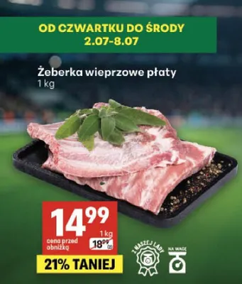 Żeberka wieprzowe płaty Z Naszej Lady promocja w Delikatesy Centrum