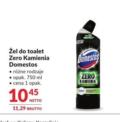 Żel do toalet Zero Kamienia Domestos promocja w Makro