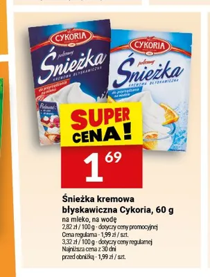Śnieżka kremowa błyskawiczna na mleko Cykoria promocja w Twój Market