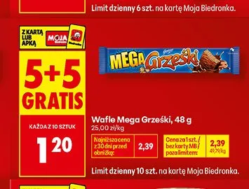 Wafle Mega Grześki promocja w Biedronka