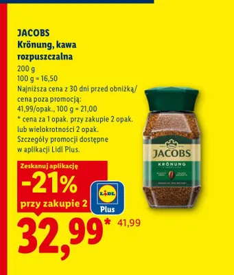 Kawa rozpuszczalna Jacobs Krönung promocja w Lidl