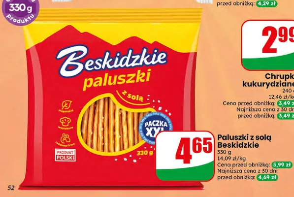 Paluszki z solą Beskidzkie promocja w Dino