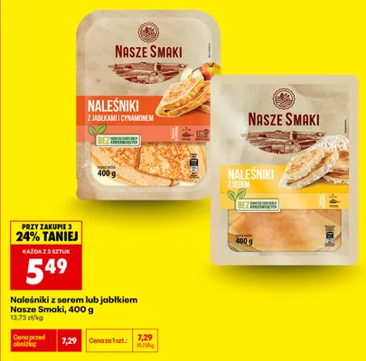 Naleśniki z serem Nasze Smaki promocja w Biedronka