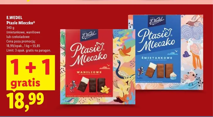 Ptasie Mleczko E.Wedel promocja w Lidl