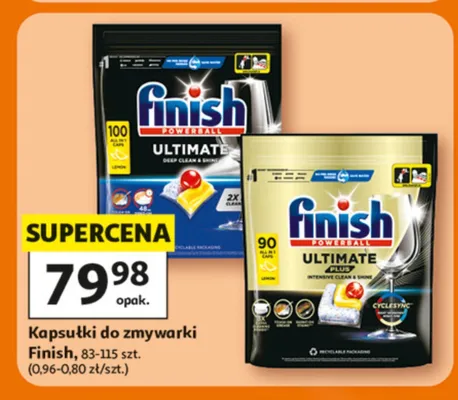 Kapsułki do zmywarki Finish Ultimate Lemon promocja w Auchan