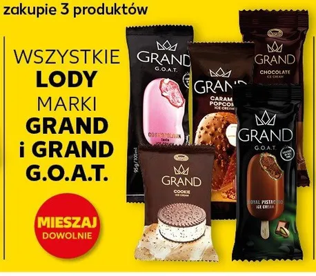Lody Grand G.O.A.T. promocja w Kaufland