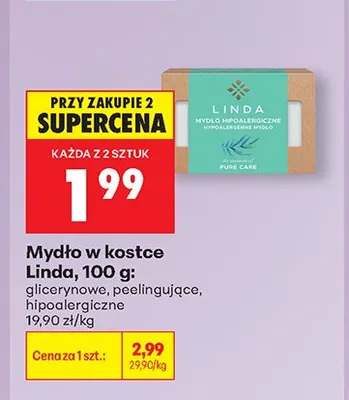 Mydło w kostce Linda hipoalergiczne promocja w Biedronka