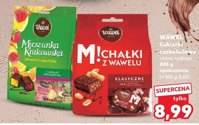 Michałki z Wawelu cukierki czekoladowe różne rodzaje promocja w Kaufland