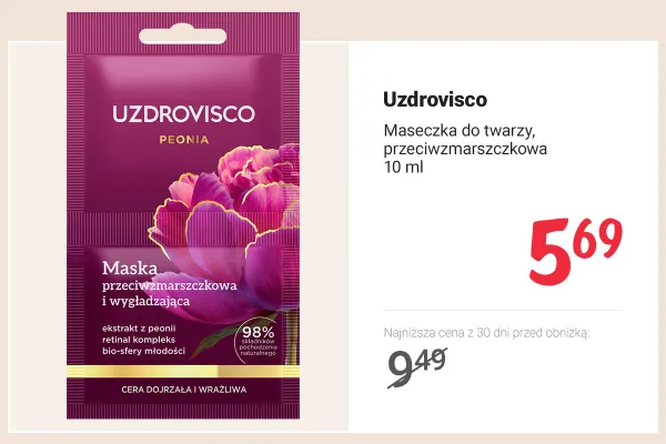 Maseczka do twarzy przeciwzmarszczkowa Uzdrowisko promocja w Rossmann