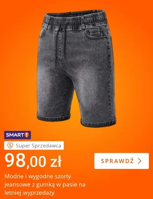 Szorty jeansowe z gumką w pasie promocja w Allegro