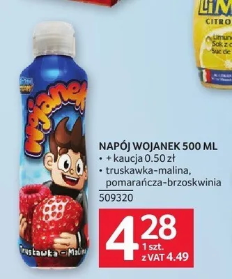 Napój truskawka-malina Wojanek promocja w Selgros