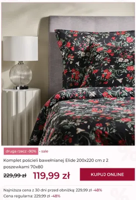 Komplet pościeli bawełnianej Elide home&you 200x220 cm z 2 poszewkami 70x80 cm promocja w home&you