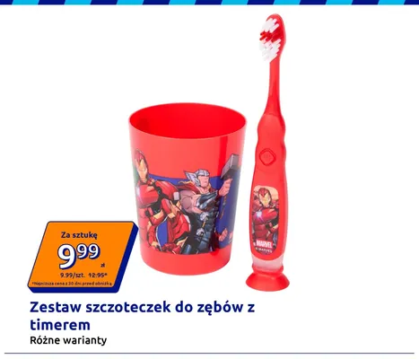 Zestaw szczoteczek do zębów z timerem Marvel promocja w Action