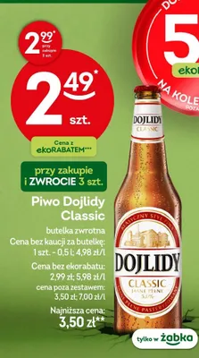 Piwo Dojlidy Classic butelka zwrotna promocja w Żabka