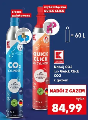 Nabój CO2 lub Quick Click CO2 z gazem promocja w Kaufland