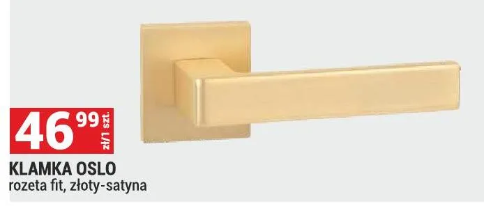 Klamka Oslo rozeta fit złoty-satyna promocja w Merkury Market