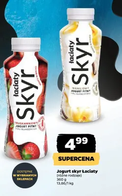 Jogurt skyr truskawkowy Łaciate jogurt pitny typu islandzkiego promocja w Netto