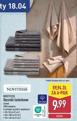 Ręczniki łazienkowe promocja w Aldi