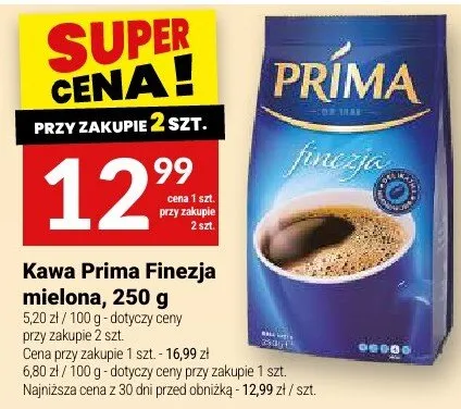 Kawa Prima Finezja mielona promocja w Twój Market