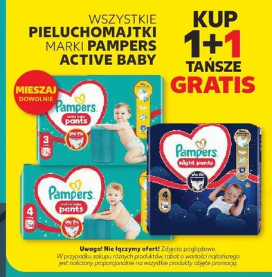 Pieluchomajtki Pampers Active Baby rozmiar 4 promocja w Kaufland