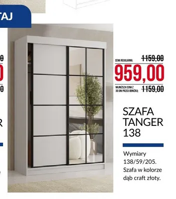 Szafa Tanger 138 dąb craft złoty promocja w Abra Meble