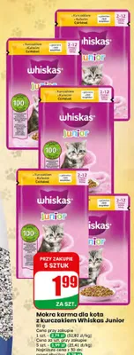 Mokra karma dla kota z kurczakiem Whiskas Junior promocja w Dino