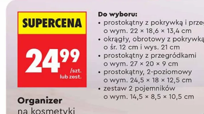 Organizer zestaw 2 pojemników promocja w Biedronka