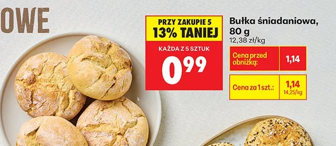 Bułka śniadaniowa promocja w Biedronka