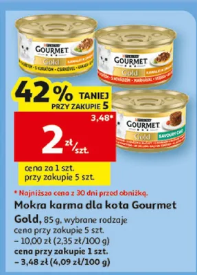 Mokra karma dla kota Gourmet Gold promocja w Auchan