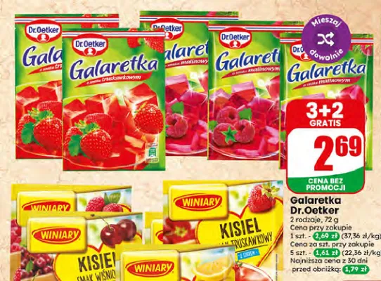Galaretka o smaku truskawkowym Dr.Oetker promocja w Dino