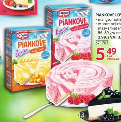 Piankove Love mango Dr. Oetker promocja w Selgros