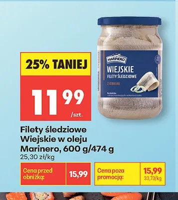 Filety śledziowe Wiejskie w oleju Marinero promocja w Biedronka