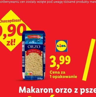 Makaron orzo z pszenicy durum promocja w Lidl