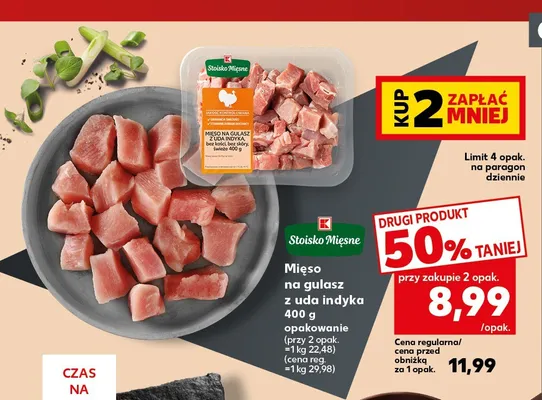Mięso na gulasz z uda indyka Stoisko Mięsne promocja w Kaufland