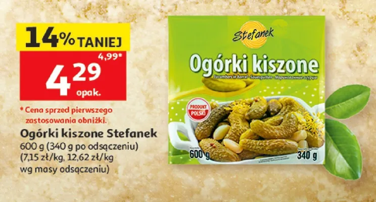 Ogórki kiszone Stefanek promocja w Auchan