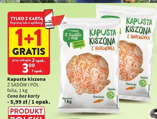 Kapusta kiszona z sadów i pól promocja w Intermarche