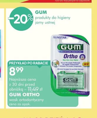 Wosk ortodontyczny Gum Ortho promocja w Super-Pharm