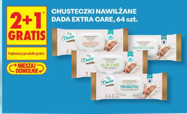 Chusteczki nawilżane Dada Extra Care Probiotic promocja w Biedronka
