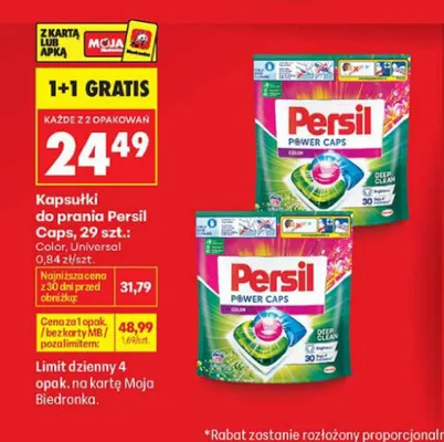 Kapsułki do prania Persil Power Caps Color promocja w Biedronka