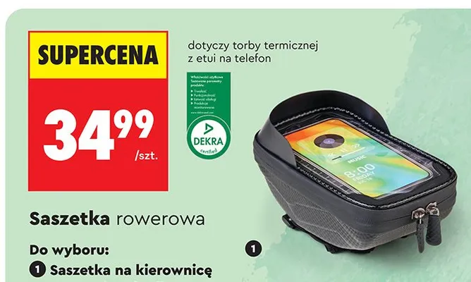 Saszetka rowerowa na kierownicę promocja w Biedronka