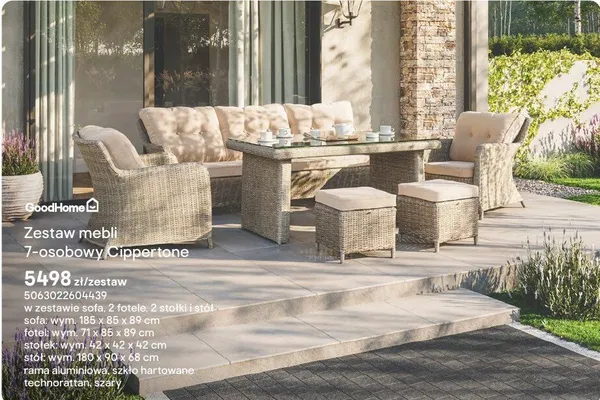 Zestaw mebli 7-osobowy Cippertone promocja w Castorama