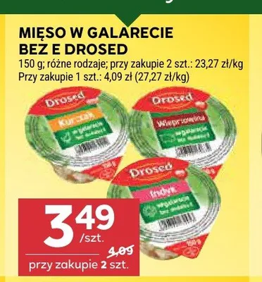 Mięso w galarecie z indyka Bez E Drosed promocja w Stokrotka